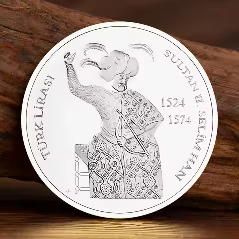 The Sultan of The Ottoman Souvenir Coins Empire Selim II Silvery Plated Commemorative Coin