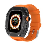 สาย สำหรับ Apple Watch Ultra 2 49mm สายนาฬิกา สำหรับ iWatch Series 9 8 7 SE2 6 5 4 44mm 45mm ยางสายและเคสป้องกัน Modification Kit สีใส เคส