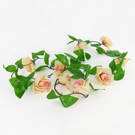 Azgalery PBP98 / Tanaman Hias Juntai Rambat Bunga Mawar Daun Artificial Rose Flower Plastik Ornamen Hiasan Dekorasi Dinding Ruangan Buatan Cantik Kasual / COD