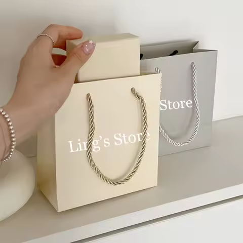 24/50/100pcs Custom Logo Jewelry Handle Bag 14x15x7cm Wedding Gift Packaging Men Game Organizer Shop