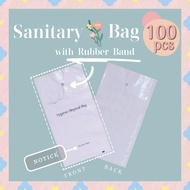 [+-100 PCS] Sanitary Bag with Rubber Band / Thick Hygiene Bag / Disposable Bag Hotel & Airbnb & Bath