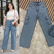 PN61-1 Available In Sizes 34-40 Vintage Cargo Jeans For Chubby Women