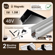 MOKONO Magnetic Track Light System 1M / 1.5M Magnetic Track / Mounted Track/ Recessed Track / Connec