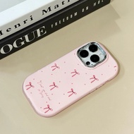 MERAH Iphone 11 13 Xr Phone Case Cute Pink Ribbon Small Romantic Ribbon