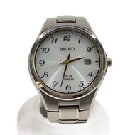 SEIKO mens watches solar wrist watch analogues stainless WHT SLV v157-0bc0 Direct from Japan Secondh