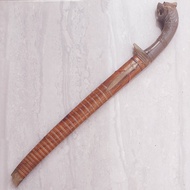 terbaru!! jarang orang punya golok baja asli pajangan / koleksi gagang tanduk kerbau bule ukiran mac