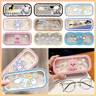 RM5B9G89Z พลาสติกทำจากพลาสติก เคสแว่นตา Sanrio มองเห็นได้ชัดเจน โปร่งใสโปร่งใส กล่องป้องกันแว่นตา แฟ