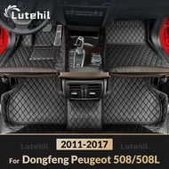 Car Floor Mats For Dongfeng Peugeot 508/508L 2011 2012 2013 2014 2015 2016 2017 Custom Carpet Cover 