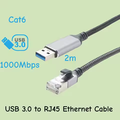 CAT6 Ethernet Cable USB 3.0 to RJ45 Cable USB Type A to Ethernet Adapter Cable 1000Mbps Gigabit LAN 
