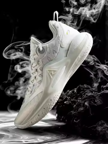 RIGORER Austin Reaves AR2 'Ghost' Basketball Shoes - White & Silver Electro-Embroidery Anti-Slip Hig