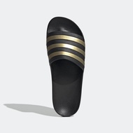 Qixing ADIDAS ADILETTE AQUA Men Women Sports Slippers Waterproof Comfortable Black Gold EG1758