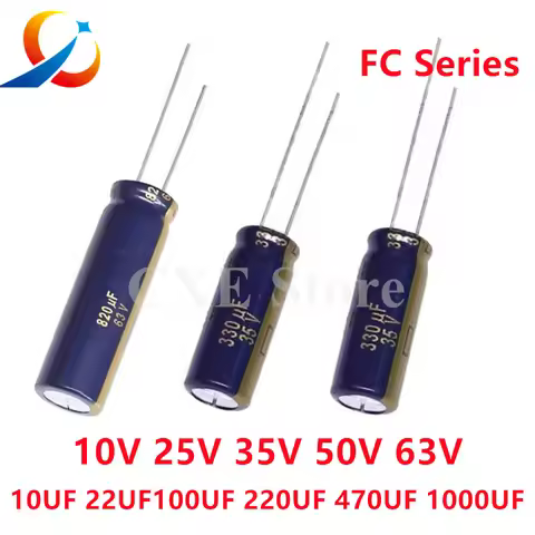 10PCS FC Series 10V 25V 35V 50V 63V 10UF 22UF 47UF 68UF 100UF 220UF 330UF 470UF NEW 1000UF Audio ele