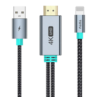 TOTU 拓途 Lightning/iPhone轉UHD 4K高清 電視螢幕轉接頭充電轉接線轉接器 兼容HDMI CB-12  1.5m  1條