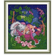 Cross Stitch Kit Rabbit Animal Design 14CT/11CT Counted/Stamped Unprinted/Printed Fabric Cloth, Cross Stitch Complete Set with Pattern