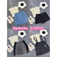 [2HAND] Short denim skirt, 2-hand A-line jean skirt, pencil, down