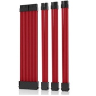 Black Red White Braided Net Motherboard 24PIN CPU 8PIN Graphics Card 8PIN Extension Cable 30cm 4 Pie