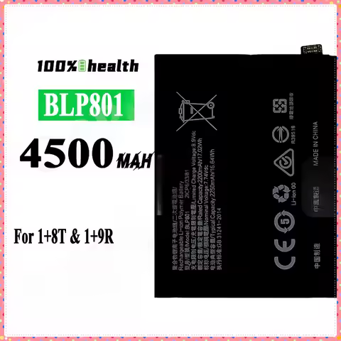 BLP801 High Quality Battery For OnePlus 8T 9R KB2001 KB2000 KB2003 KB2005 LE2101 4500mAh Capacity Ba