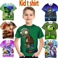 Kids Adult T Shirt Plants Vs. Zombies 3d Short Sleeve Personality Cartoon Plants Vs. Zombies Print T