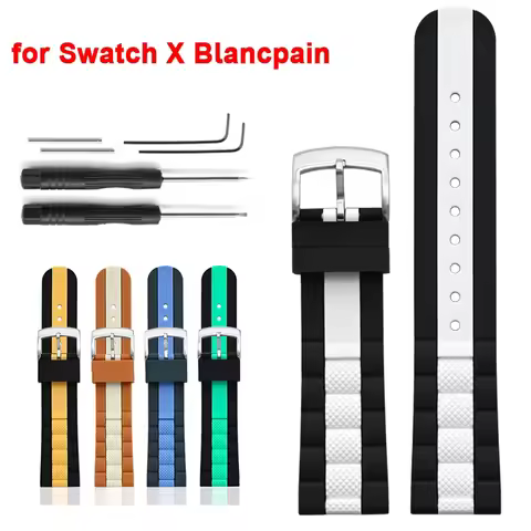 22mm High Tensile Silicone Strap for Swatch X Blancpain Five Oceans Series Men Sport Waterproof for 