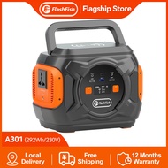 【COD】FlashFish A301 220V 320W สำรองแบบพกพา Power Station 80000mAh Solar Generator 100W PD CPAP ฉุกเฉิน Supply Home แหล่งจ่ายไฟกลางแจ้งพร้อมแคมป์กลางแจ้งสำหรับ Fast ชาร์จแล็ปท็อปแหล่