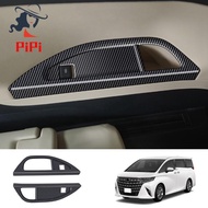 For  Alphard/Vellfire 40 Series 2023+ Third Drain Cup Frame Interior Trim Replacement Parts Accessories Carbon Fiber Pattern