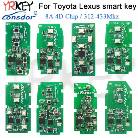 Lonsdor Universal Car Smart Remote Key LT20 for Toyota for Lexus for Subaru 8A 4D Chip A433 F433 529