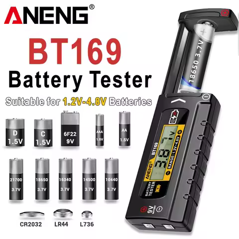 ANENG BT169 Digital Battery Testers Battery AA/AAA/C/D/9V/1.5V Button Cell Measurement Detector Mult