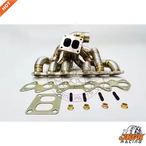 JKVK RACING 3mm Steam Pipe ,SS321 falnge T4 Twin scroll Manifold Supra 2JZGTE 2JZ-GTE 2jz 1993-1998