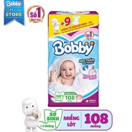 Miếng lót sơ sinh Bobby NewBorn 1-108 miếng (Tặng 6 miếng tã dán sơ sinh)