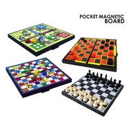 Mini Pocket Magnetic Game Set Snake/Aeroplane/Chess/Draught