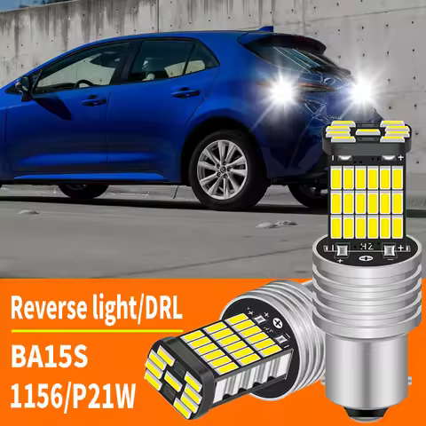 2Pcs P21W BA15S 7506 DRL LED Backup Light Blub Reverse Lamp For Toyota Avensis T22 T25 T27 Hiace 199
