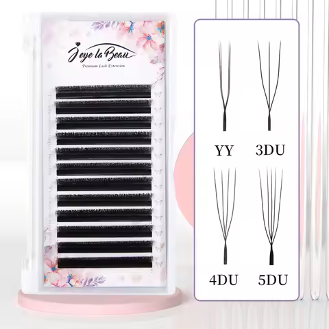 U Shaped YY 3DW 4DW 5DW Eyelashes Extension Handmade Premium Soft Premade Fan U Lashes Beauty Makeup