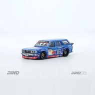 INNO 1:64 MAD MIKE 1976 RX3 Station Wagon D1GP 2024 BLUE#123 Diecast Collector's Vehicle Model Car