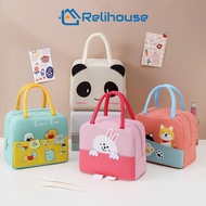 RELI Cartoon lunch box bag set for kids cute insulated lunch bag thickened aluminum foil student storage lunch box with bag