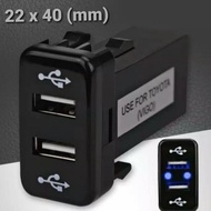 2-port USB Charger+TOYOTA Car LED/USB Car Charger/USB Splitter