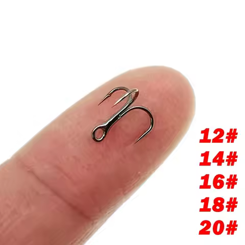 New High Quality 5pcs/box 2xStrengthen Micro Small Origin Steel Alloy Sharp Lure Treble Hook 12-20# 