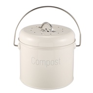 Compost Bin 3L - Stainless Steel Kitchen Compost Bin - Kitchen Composter for Food Waste - Coal Filte