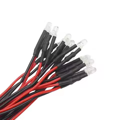 10pcs 3mm 5mm 3v-12v Led Light Red White Yellow For 1/10 Rc Crawler Car Traxxas Trx4 G63 Axial Scx10