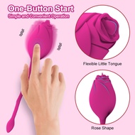 Wireless Rose Vibrator Female Toy With Tongue Licking G Spot Simulator Ball Vibrating  Sex Toy