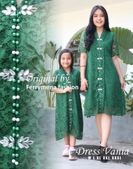Terbaru 2024 Dress Paskah Couple Vania Busui Ibu Anak Perempuan 1 - 8 Tahun Bahan Brokat Kondangan