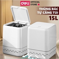 DELIxVUSIGN 12L/15L automatic trash bag tensioning trash can has a flat design to save space and opt