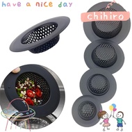 CHIHIRO Sink Strainer, Stainless Steel With Handle Drain Filter, Durable Black Anti Clog Floor Drain Mesh Trap Kitchen Bathroom Accessories