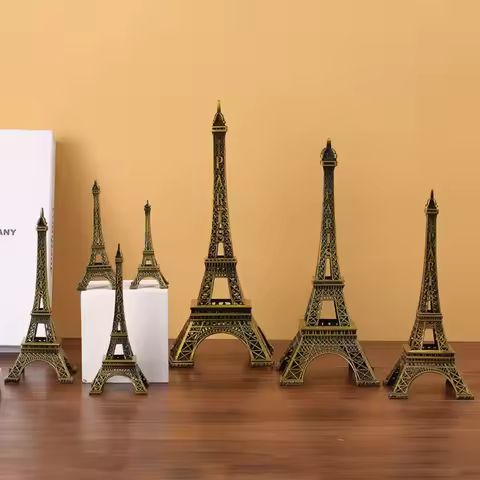 High Quality Metal Eiffel Tower Statue Bronze 7 Sizes Eiffel Tower Model with Box Exquisite Design A