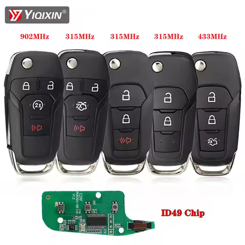 YIQIXIN Flip Smart Remote Car Key Fob For Ford S-MAX GALAXY MONDEO Focus Fusion Mk2 Mk7 Explorer Ran