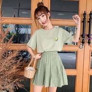 💥💥Hyuna Ins Style💥💥Figure slenderized fruit T-shirt and high waist skirt two pieces