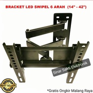 Swivel Bracket TV Led 14" - 42" LCD 6 Arah braket lengan 32 24 42 inch