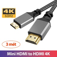 Mini HDMI to HDMI 60Hz 3M cable connects tablet, phone, camera, video TV box to TV, live stream capt