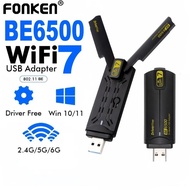 Fonken High Speed Wireless USB Adapter WiFi 7 Tri Band 6500Mbps