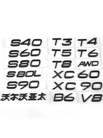 3D ABS Rear Trunk Tailgate Emblem Badge Stickers For Volvo C30 V40 V60 V90 S40 S60 S80 S90 S80L XC40