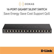 D-Link DGS-1016S 16-Port Gigabit Desktop Switch Rackmount Unmanage Network Switch in Metal Case Slim